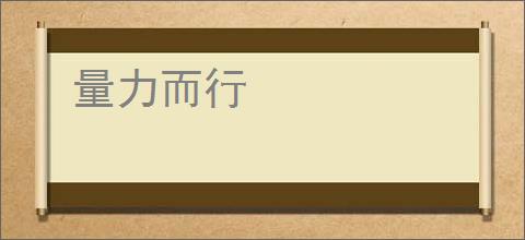 量力而行