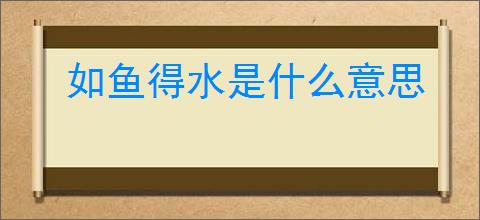 如鱼得水是什么意思