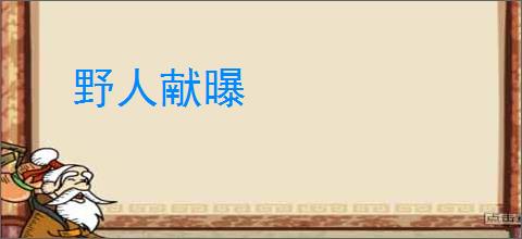 野人献曝