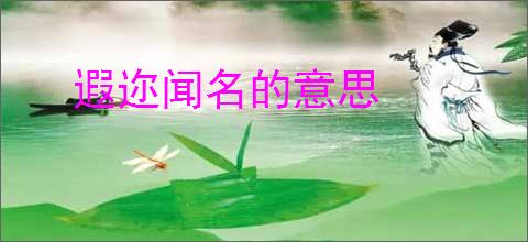 遐迩闻名的意思