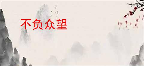 不负众望