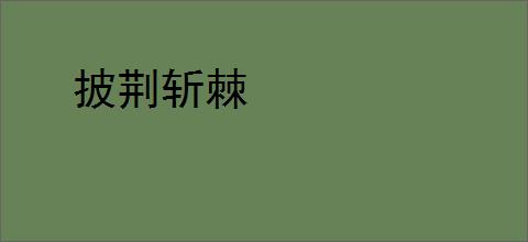 披荆斩棘