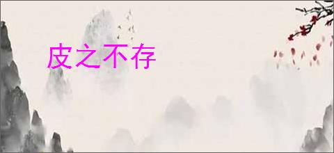 皮之不存