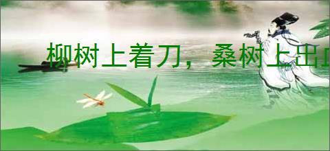 柳树上着刀，桑树上出血
