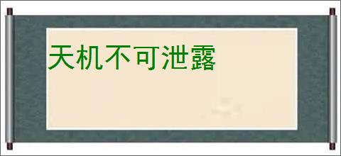 天机不可泄露