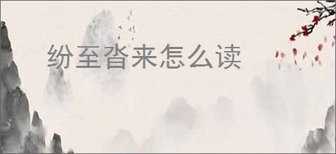 纷至沓来怎么读