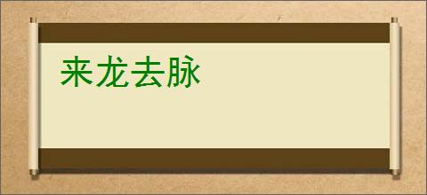 来龙去脉
