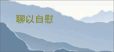 聊以自慰