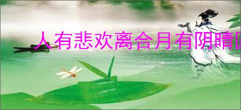 人有悲欢离合月有阴晴圆缺此事古难全