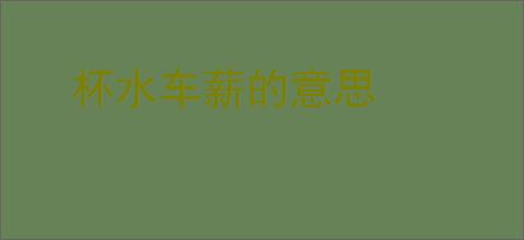 杯水车薪的意思