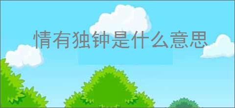 情有独钟是什么意思