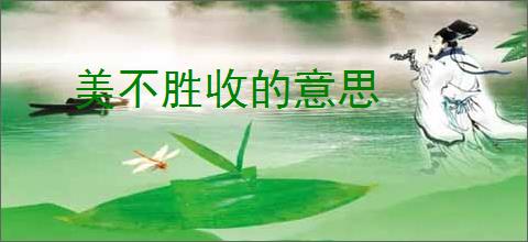 美不胜收的意思