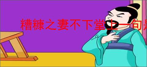 糟糠之妻不下堂上一句是什么