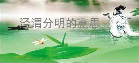 泾渭分明的意思