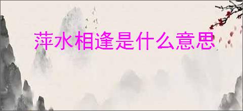 萍水相逢是什么意思