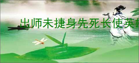 出师未捷身先死长使英雄泪满襟