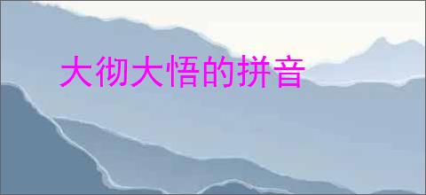 大彻大悟的拼音