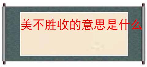 美不胜收的意思是什么